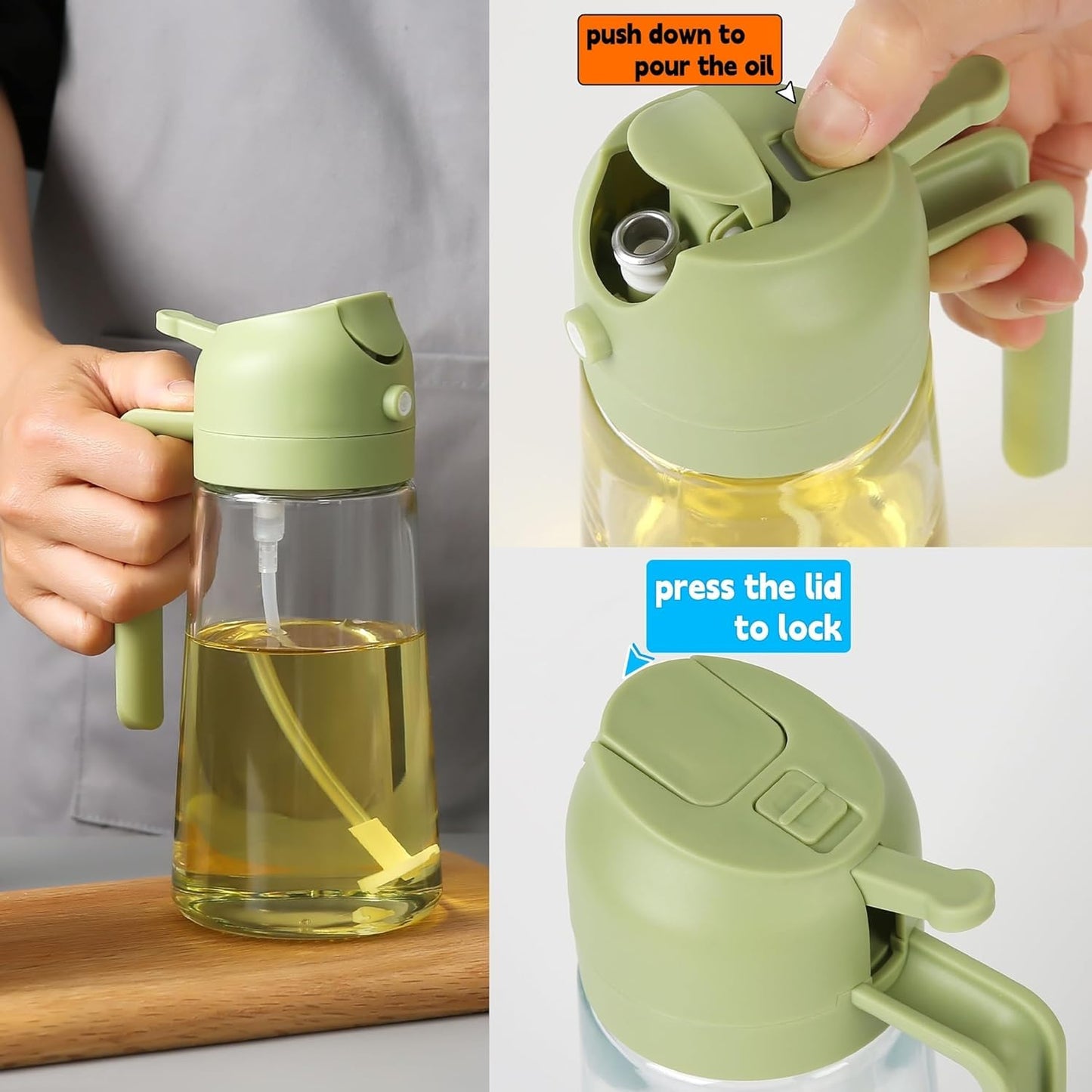 2-in-1 Oil Sprayer & Dispenser Bottle