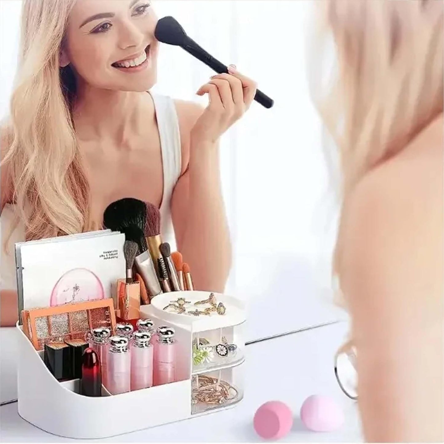 Makeup Organizer Box 💄 with Transparent Drawer