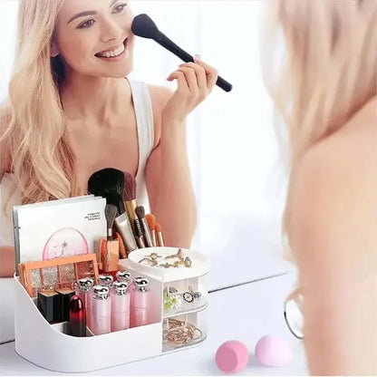 Makeup Organizer Box 💄 with Transparent Drawer