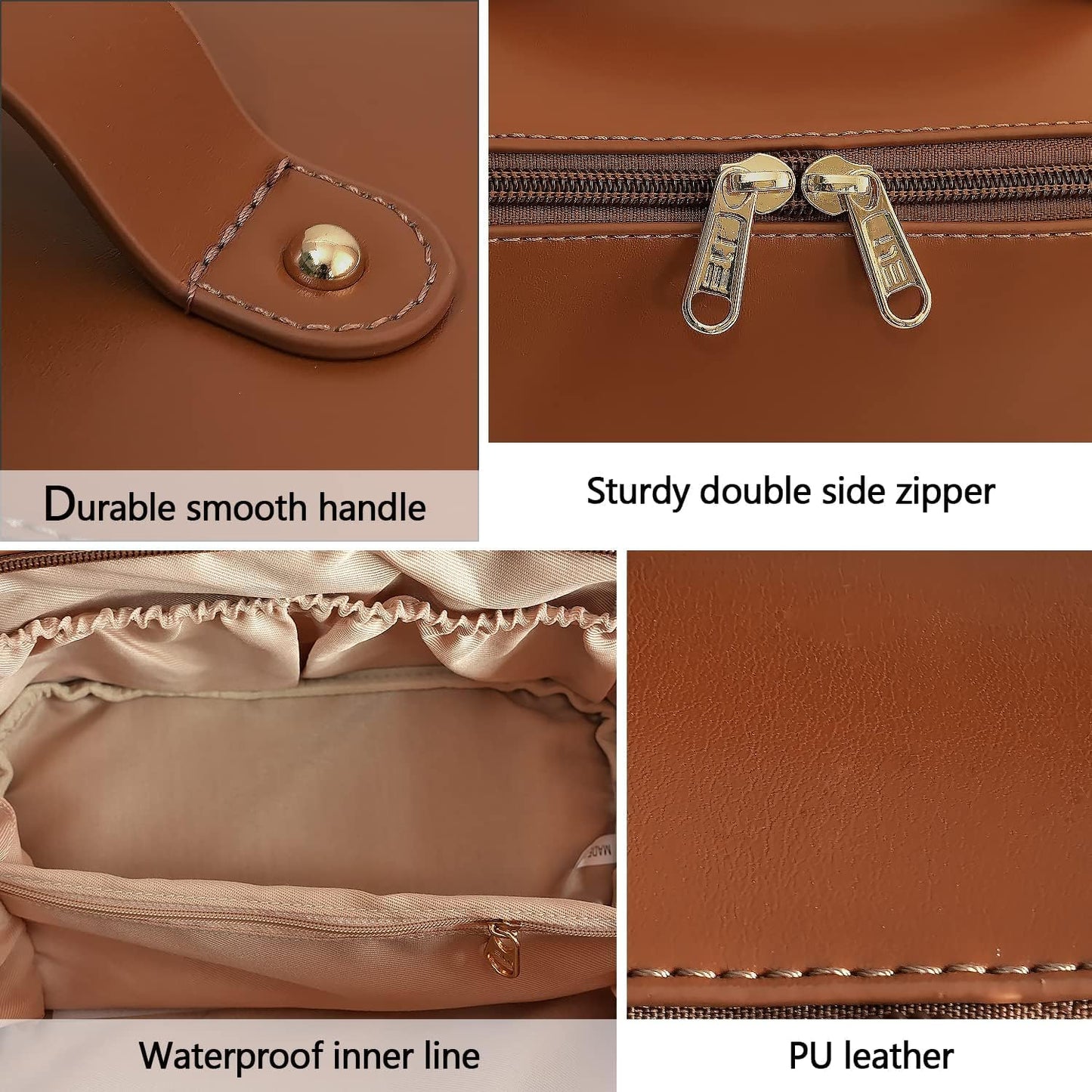 Portable PU Leather Makeup Organizer